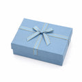 Boîte cadeau 20 x 15 x 6 cm en carton bleu avec ruban décoratif style classique
