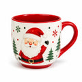 Mug en céramique 10 cm rouge et blanc pour boissons chaudes décor festif