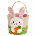 Panier de rangement rond 25 cm en textile beige rose avec lapin style enfantin