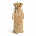 Sac cadeau bouteille 15 x 10 x 35 cm en jute naturel à cordon style rustique