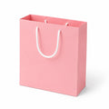 Sac cadeau 18 x 8 x 24 cm en papier cartonné rose avec poignées en corde