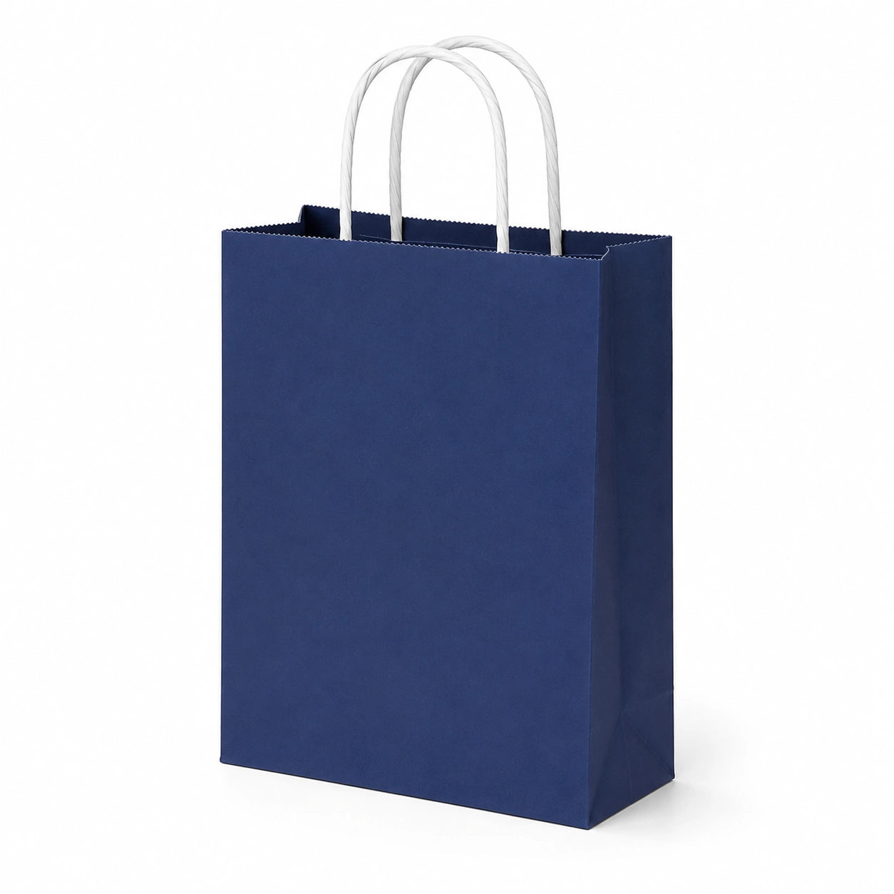 Sac cadeau 26 x 12 x 32 cm en papier bleu marine à anses torsadées