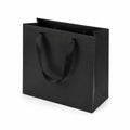 Sac cadeau 30 x 12 x 25 cm en carton noir avec poignées ruban style sobre